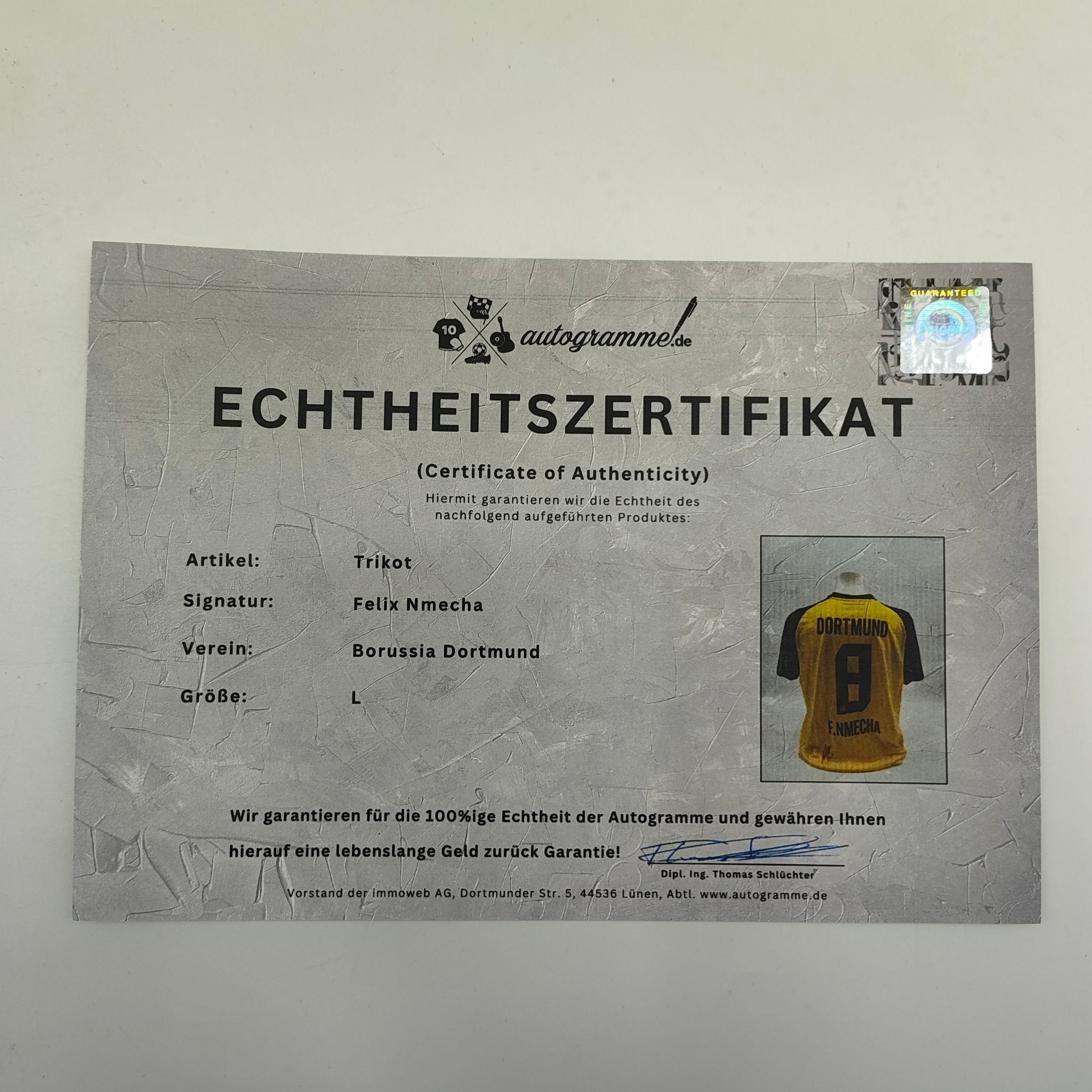Borussia Dortmund Trikot Felix Nmecha signiert BVB Puma neu L