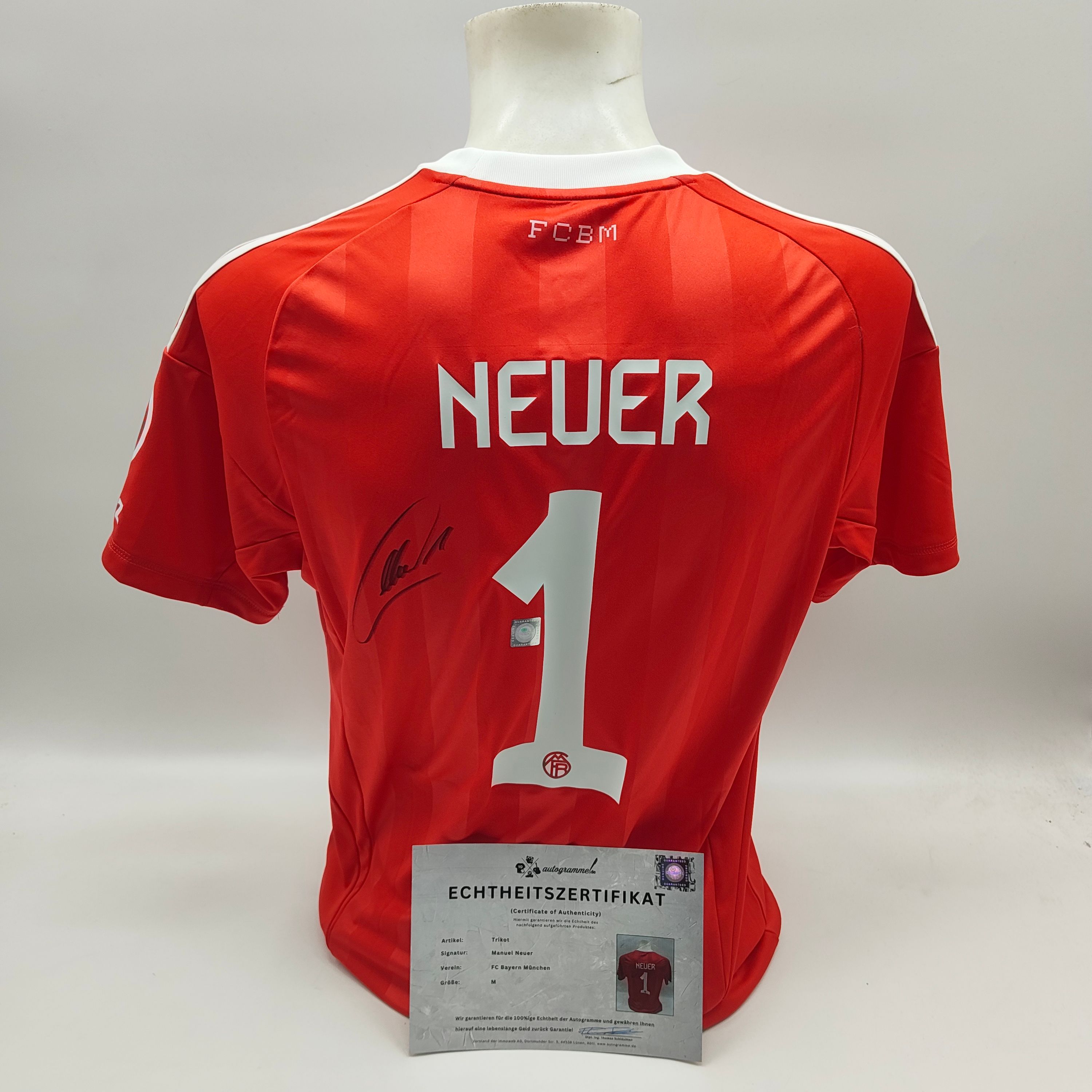 Bayern München Trikot Manuel Neuer signiert Autogramm Adidas COA M