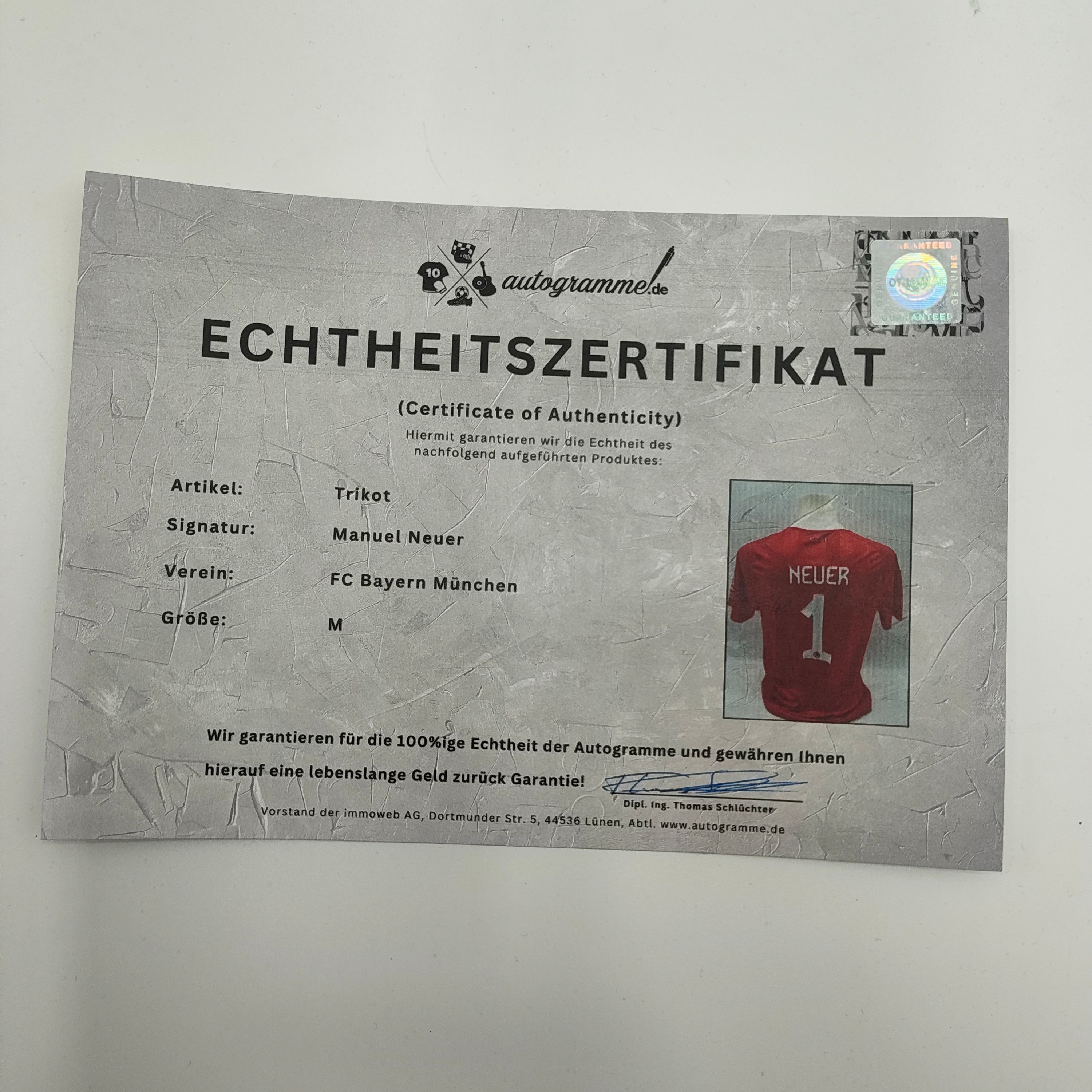 Bayern München Trikot Manuel Neuer signiert Autogramm Adidas COA M