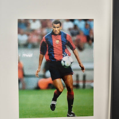 Kapitänsbinde Rivaldo signiert im Rahmen FC Barcelona Fußball Autogramm