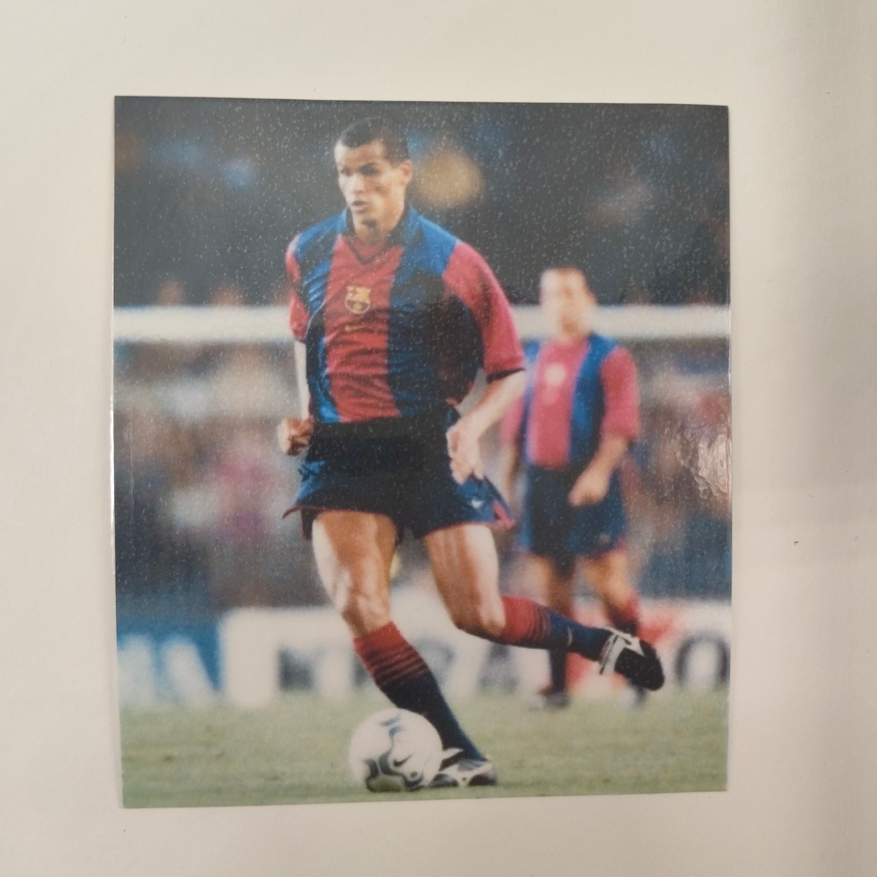 Kapitänsbinde Rivaldo signiert im Rahmen FC Barcelona Fußball Autogramm