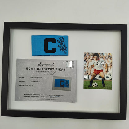 Kapitänsbinde Kevin Keegan signiert im Rahmen HSV Autogramm COA Fußball