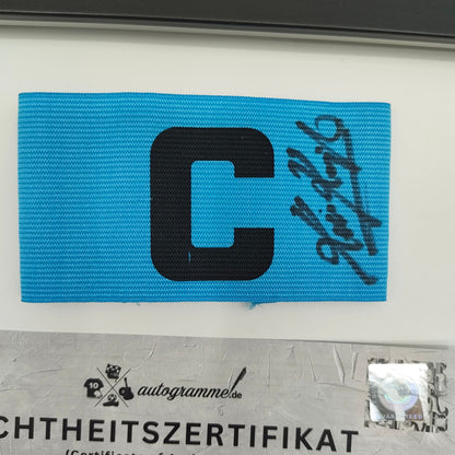 Kapitänsbinde Kevin Keegan signiert im Rahmen HSV Autogramm COA Fußball
