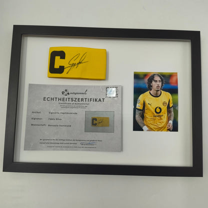Kapitänsbinde Fabio Silva signiert im Rahmen Borussia Dortmund Autogramm COA