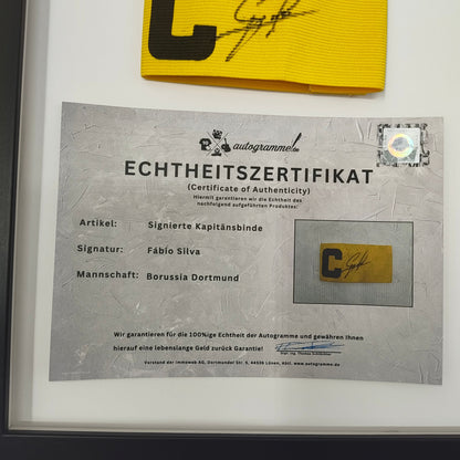Kapitänsbinde Fabio Silva signiert im Rahmen Borussia Dortmund Autogramm COA