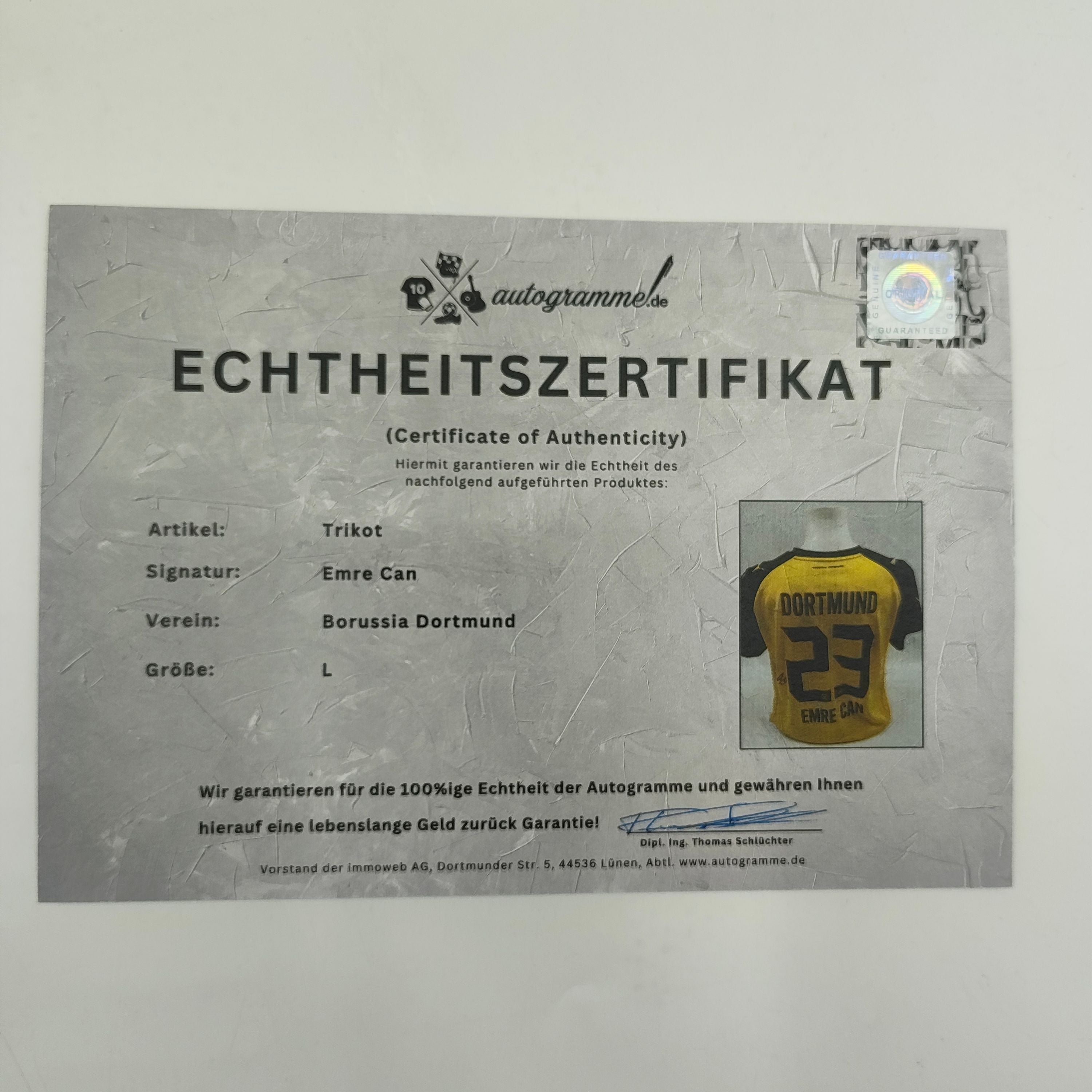 Borussia Dortmund Trikot Emre Can signiert BVB Puma L