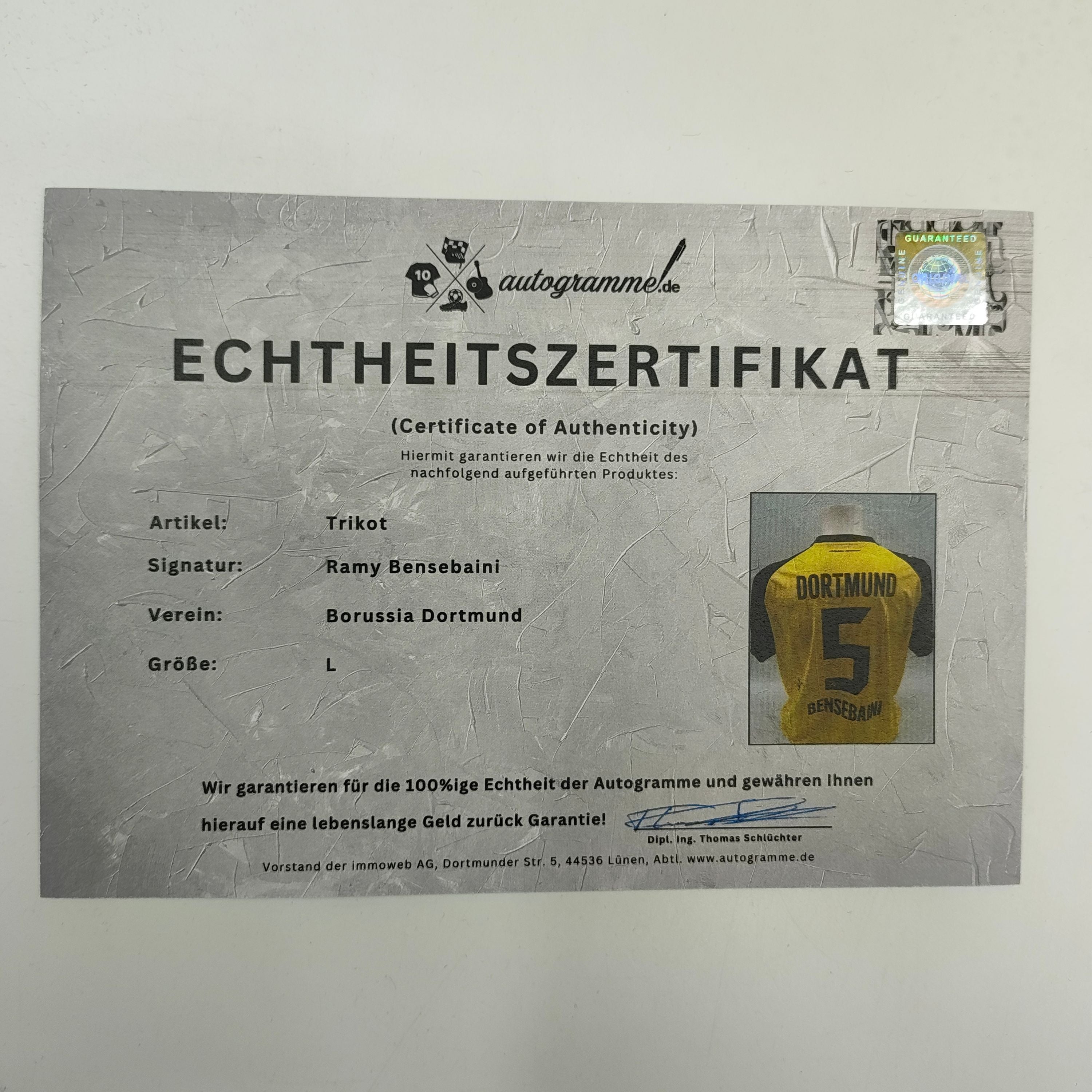 Borussia Dortmund Trikot Ramy Bensebaini signiert BVB neu Puma signiert 25/26