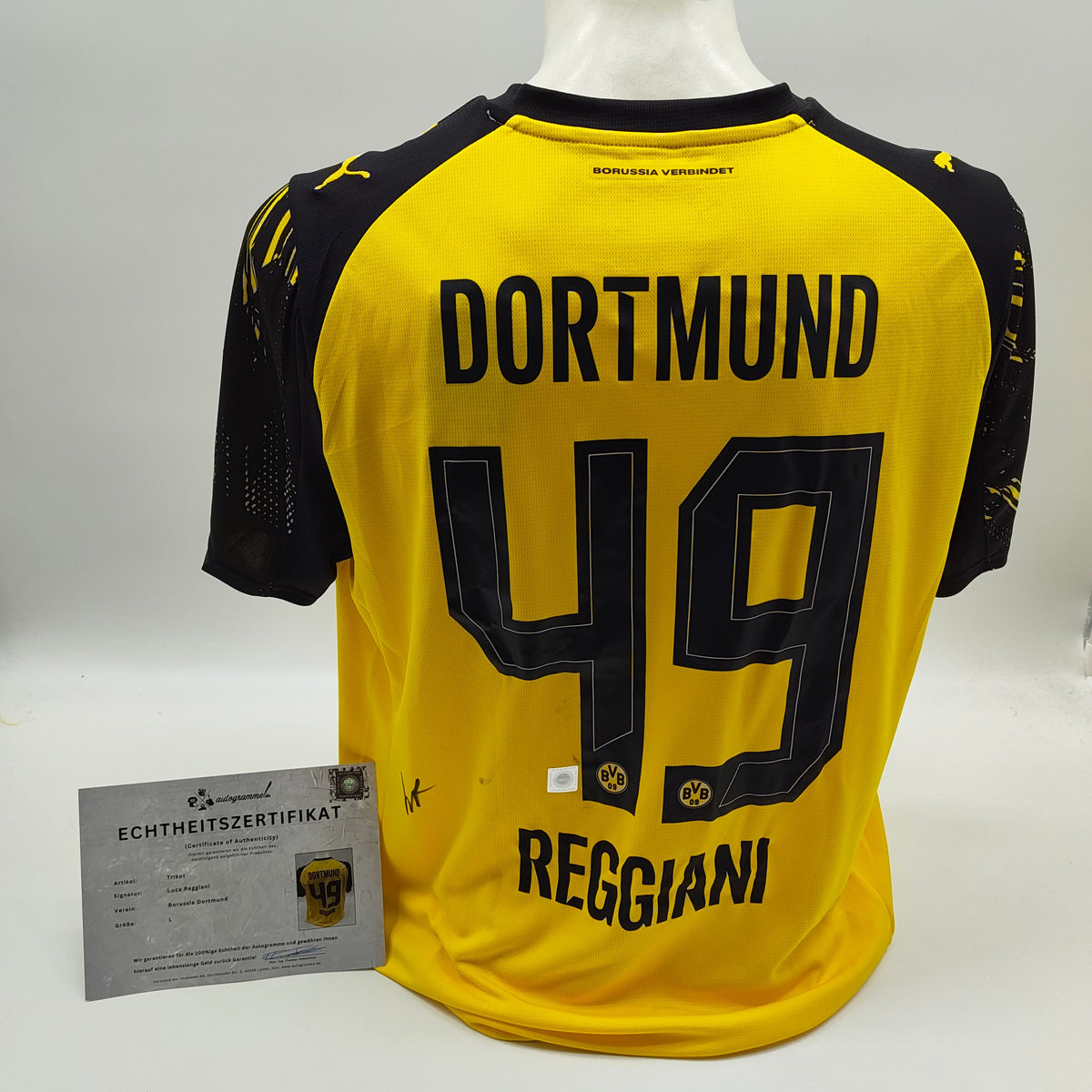 Borussia Dortmund Trikot Luca Reggiani signiert BVB Puma L 25/26