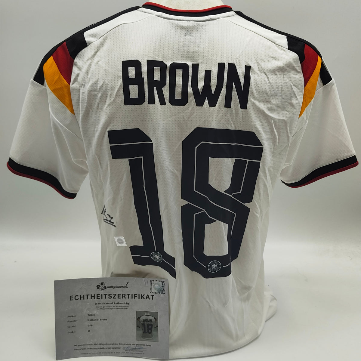 DFB Trikot WM 2026 Nathaniel Brown signiert Adidas COA neu M