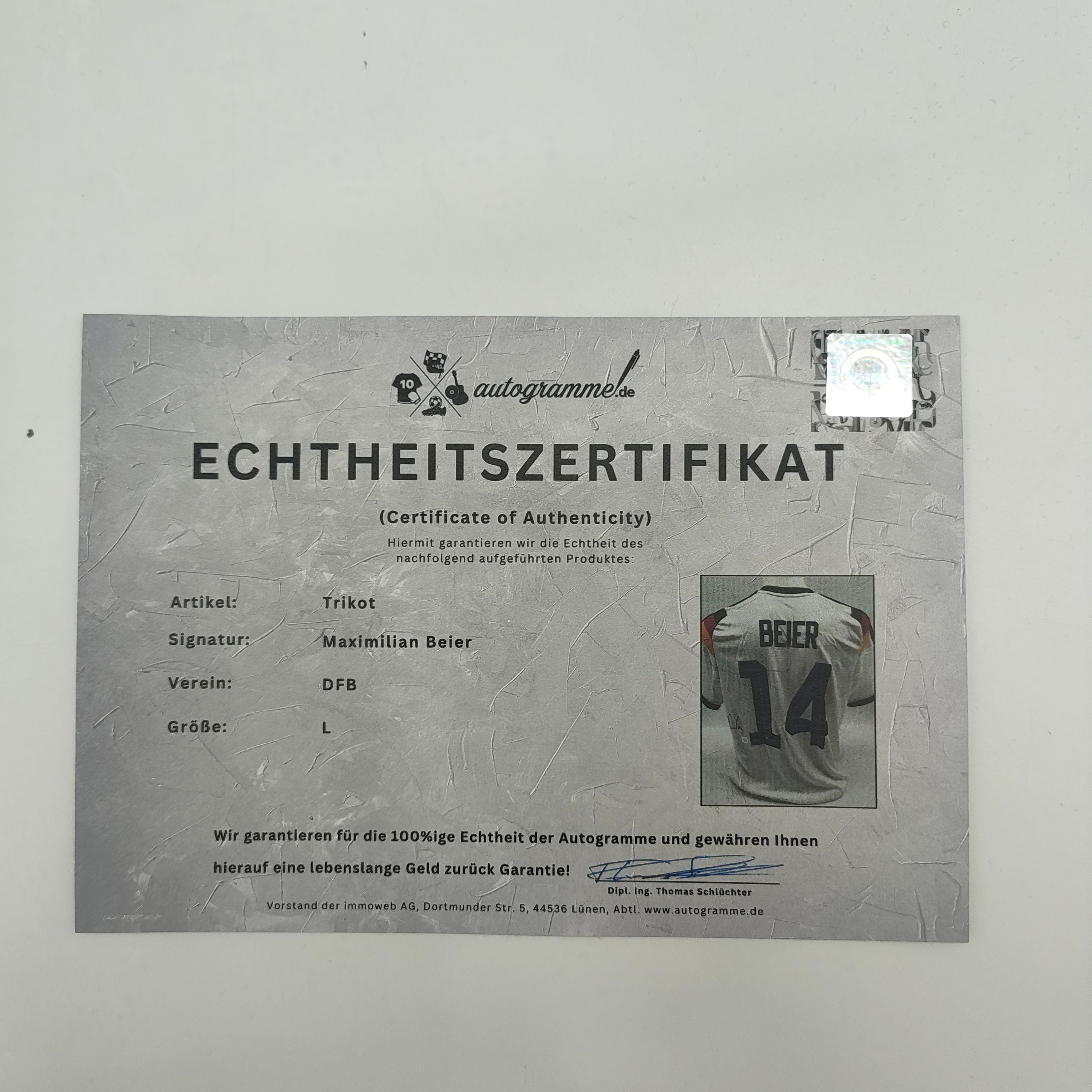 DFB Trikot WM 2026 Maximilian Beier signiert Autogramme Adidas neu L
