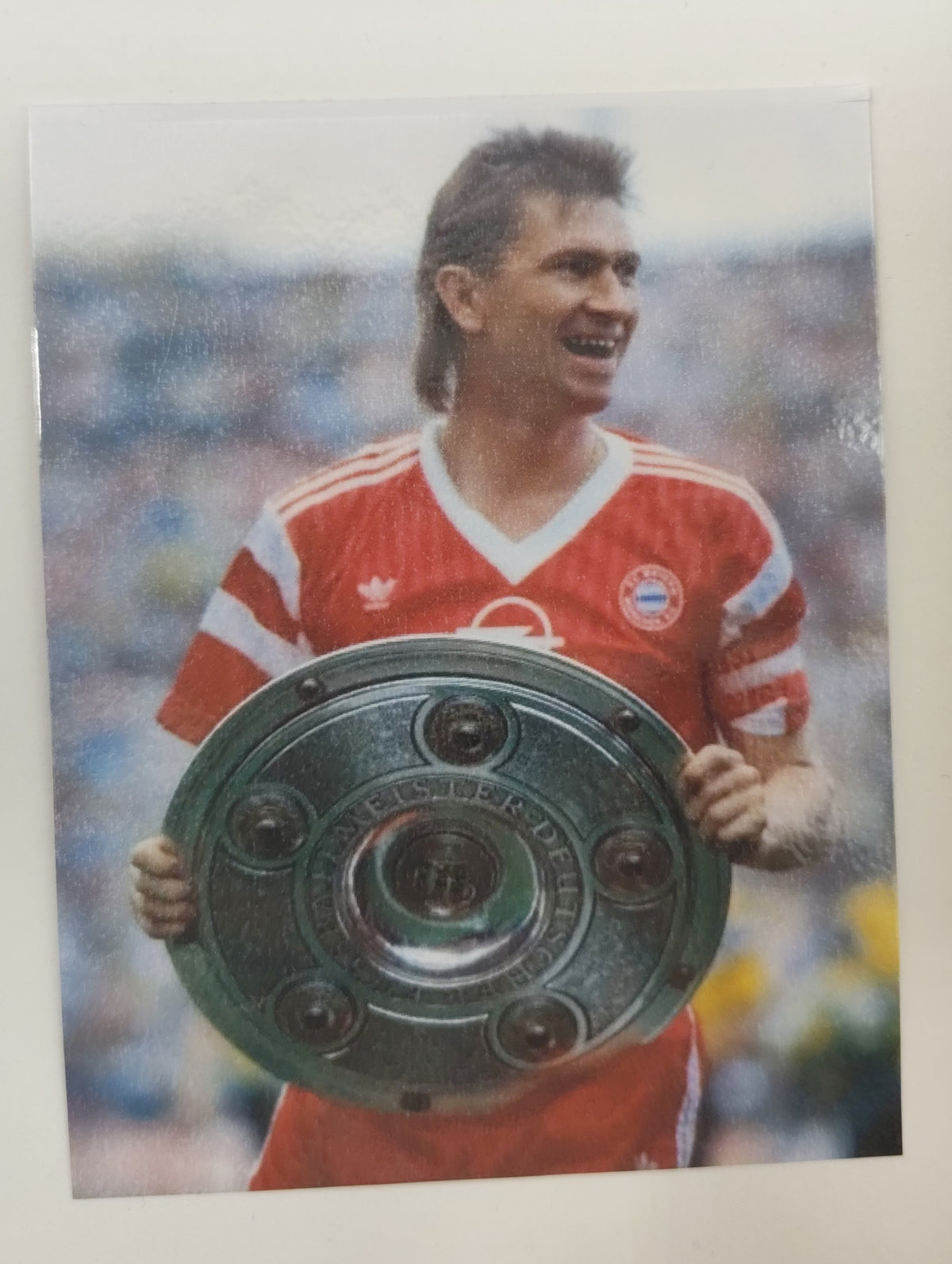 Kapitänsbinde Klaus Augenthaler signiert im Rahmen COA Bayern München Fußball