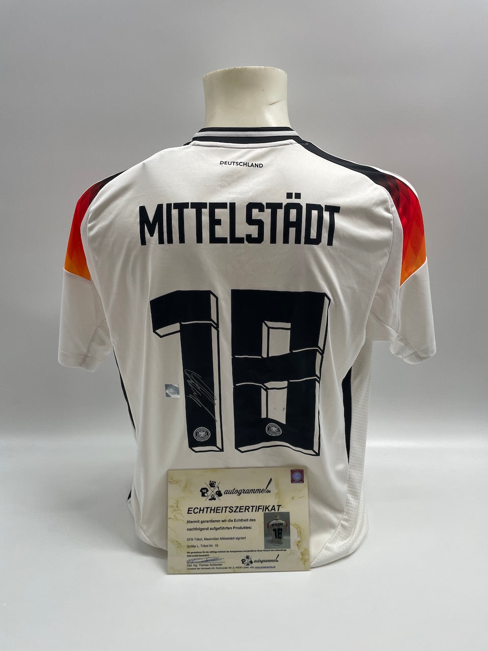 DFB Trikot Maximilian Mittelstädt signiert Autogramm Adidas EM 2024 L