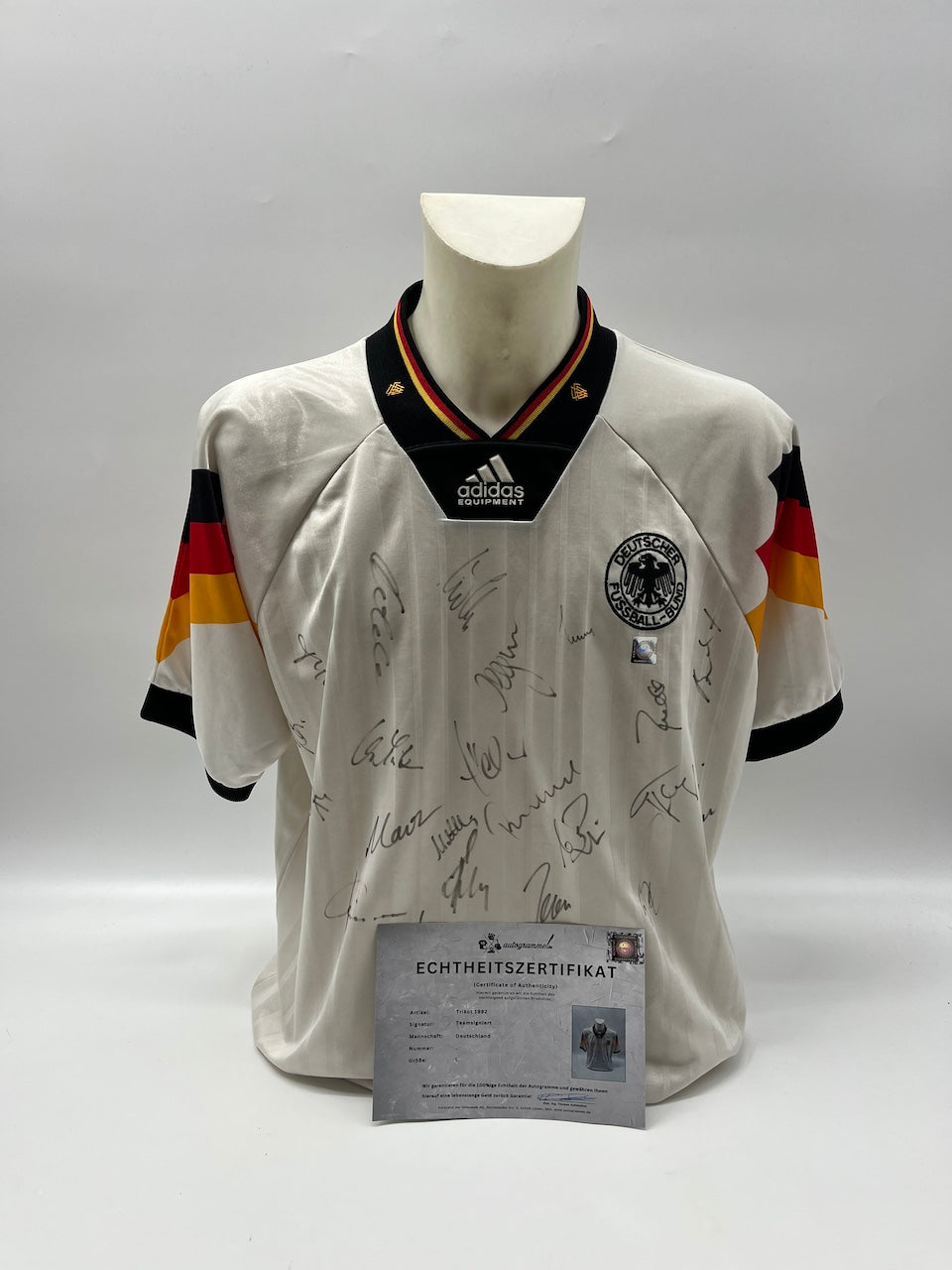 Deutschland Trikot EM 1992 Teamsigniert DFB Adidas L