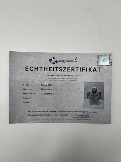 Deutschland Trikot EM 1992 Teamsigniert DFB Adidas L