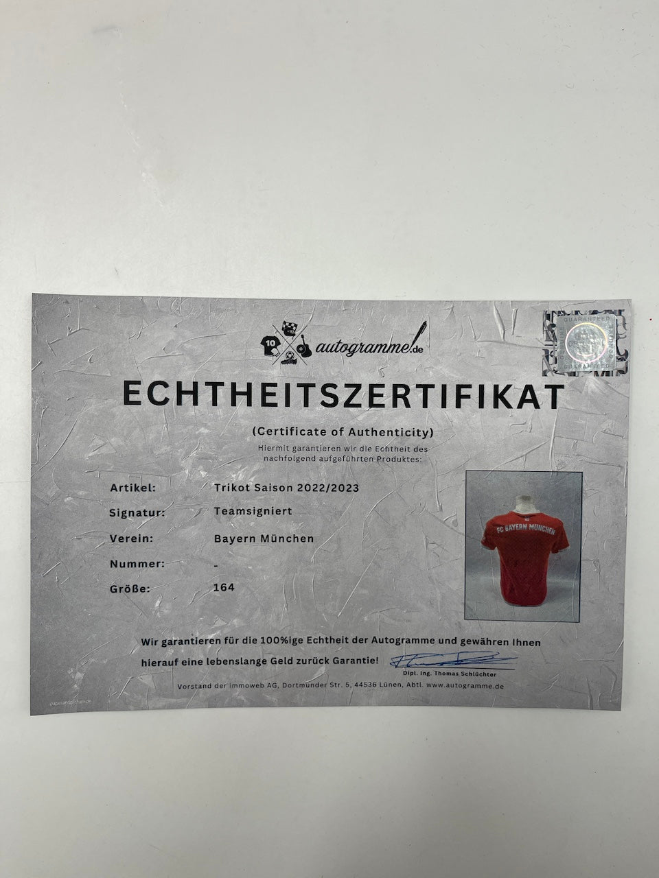 Bayern München Trikot 2022/2023 Teamsigniert Autogramm Adidas 164