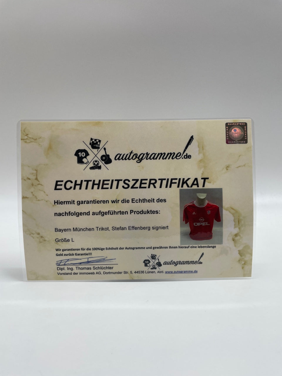 Bayern München Trikot Stefan Effenberg signiert Autogramme Adidas L