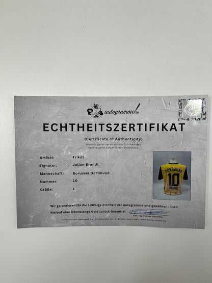 Borussia Dortmund Trikot signiert Julian Brandt BVB Puma Autogramm L