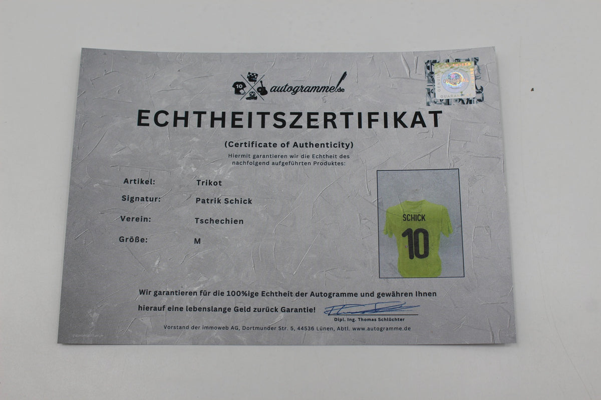 Tschechien 2020 Trikot Patrik Schick signiert COA Autogramm neu M