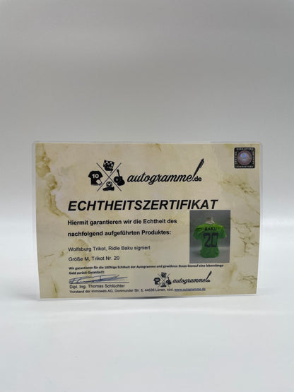 VFL Wolfsburg Trikot Ridle Baku signiert Autogramm Bundesliga Adidas M