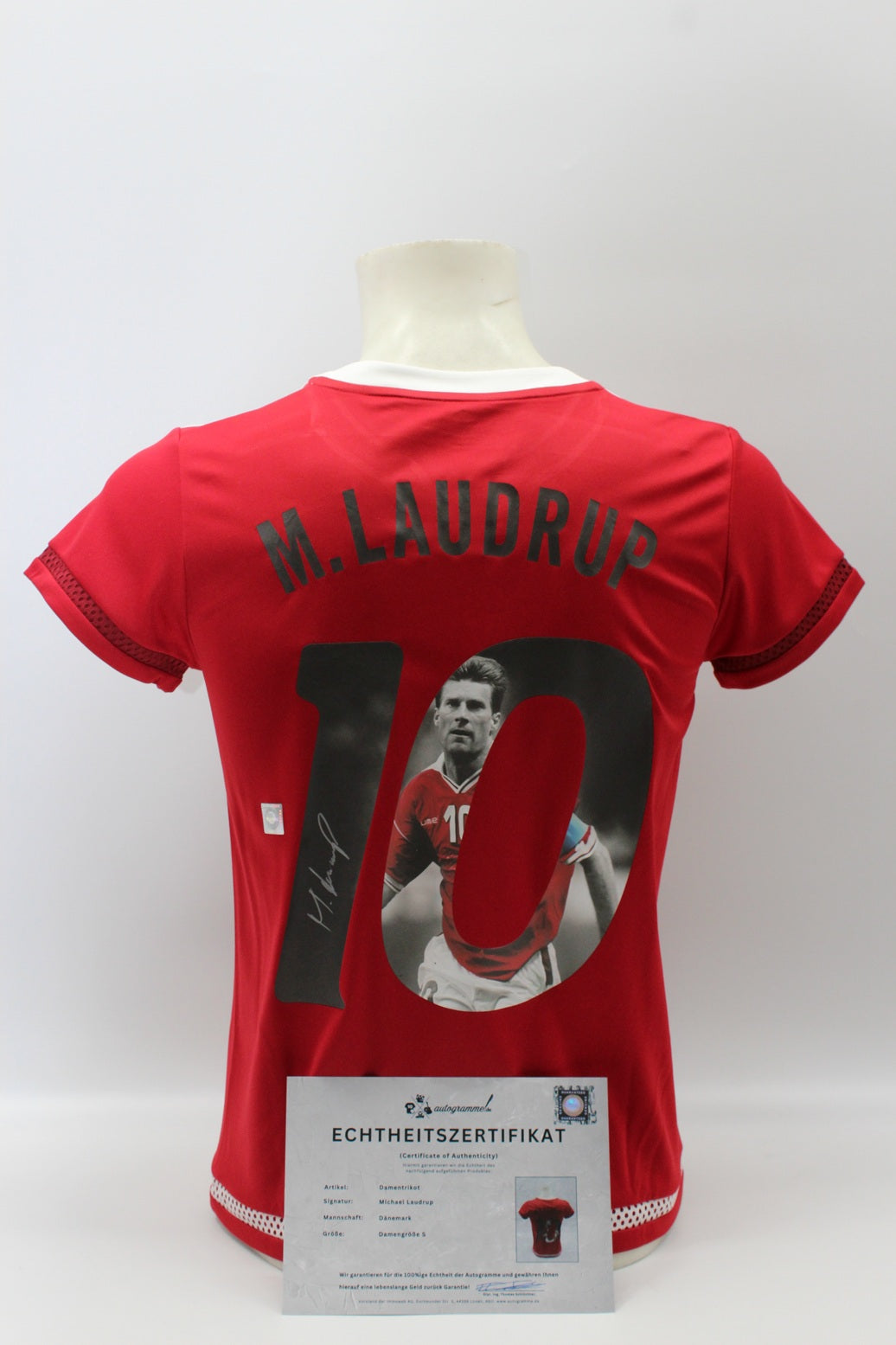 Dänemark Damentrikot Michael Laudrup signiert Autogramm Puma COA S