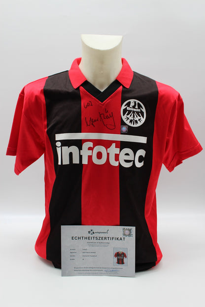 Eintracht Frankfurt Repro Trikot Karl-Heinz Körbel signiert Autogramm M