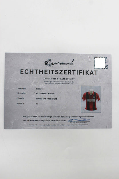 Eintracht Frankfurt Repro Trikot Karl-Heinz Körbel signiert Autogramm M