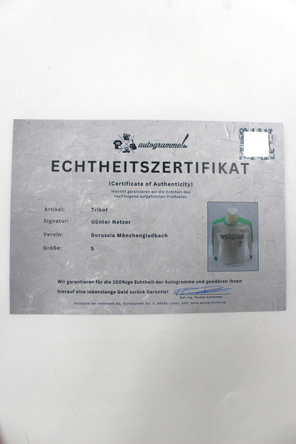 Repro Borussia Mönchengladbach Trikot Günter Netzer signiert COA S