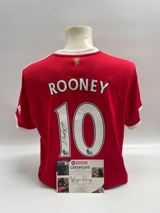 Manchester United Trikot Wayne Rooney signiert Autogramm Adidas Neu XL