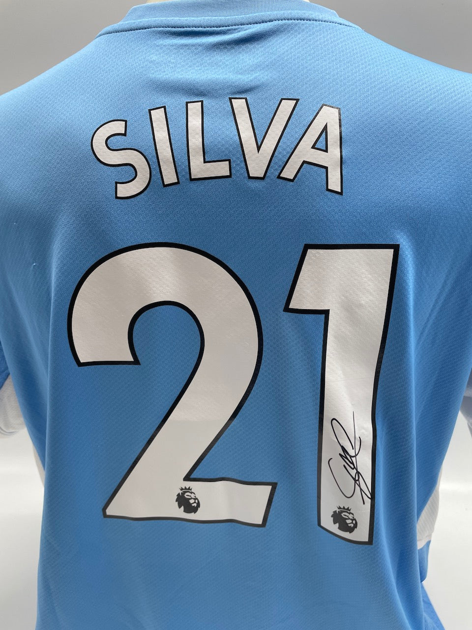 Manchester City Trikot David Silva signiert Autogramm England Puma XL