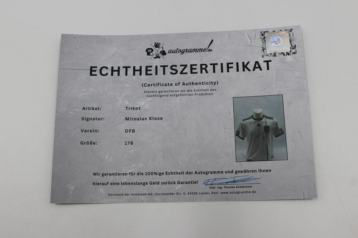 DFB Trikot Miroslav Klose 2010 signiert Autogramme Adidas COA neu 176