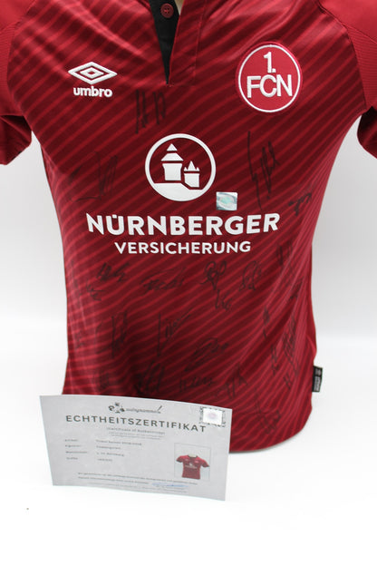 1. FC Nürnberg Trikot 2018/2019 Teamsigniert Fußball Bundesliga Umbro Neu 164/170