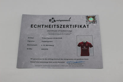 1. FC Nürnberg Trikot 2018/2019 Teamsigniert Fußball Bundesliga Umbro Neu 164/170
