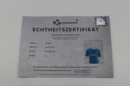 Schalke 04 96/97 Trikot Olaf Thon signiert S04 Bundesliga Fußball Adidas Neu S