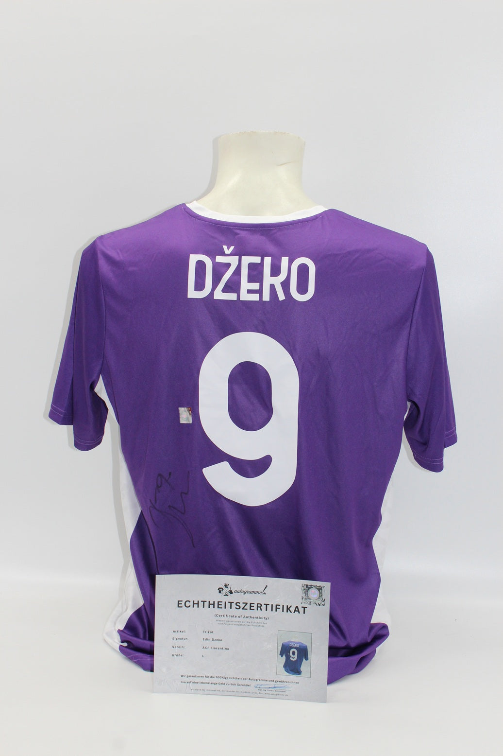 ACF Fiorentina Trikot Edin Dzeko signiert Autogramme Kappa COA L