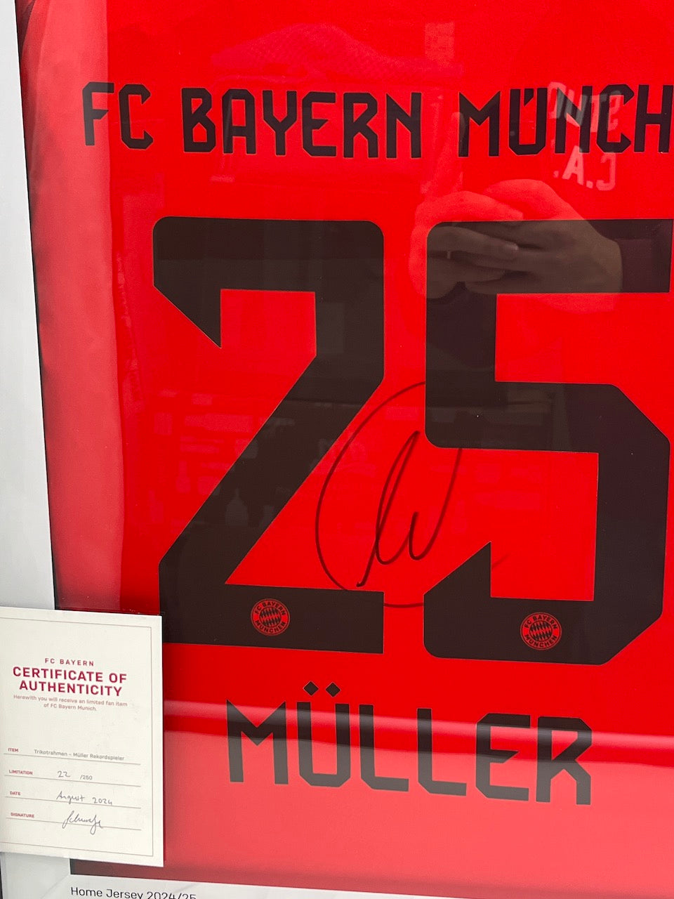 Bayern München Trikot Thomas Müller signiert im Rahmen COA Adidas