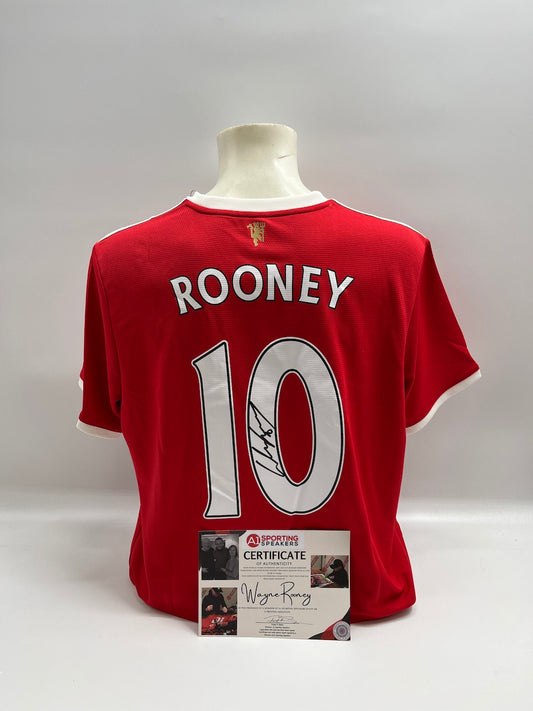 Manchester United Trikot Wayne Rooney signiert Autogramm Adidas COA XL