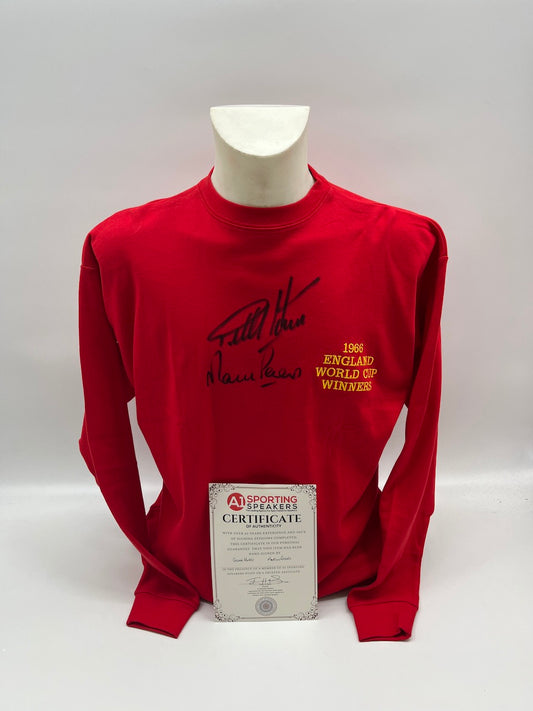 England Sweater Geoff Hurst and Martin Peters signed England New COA L