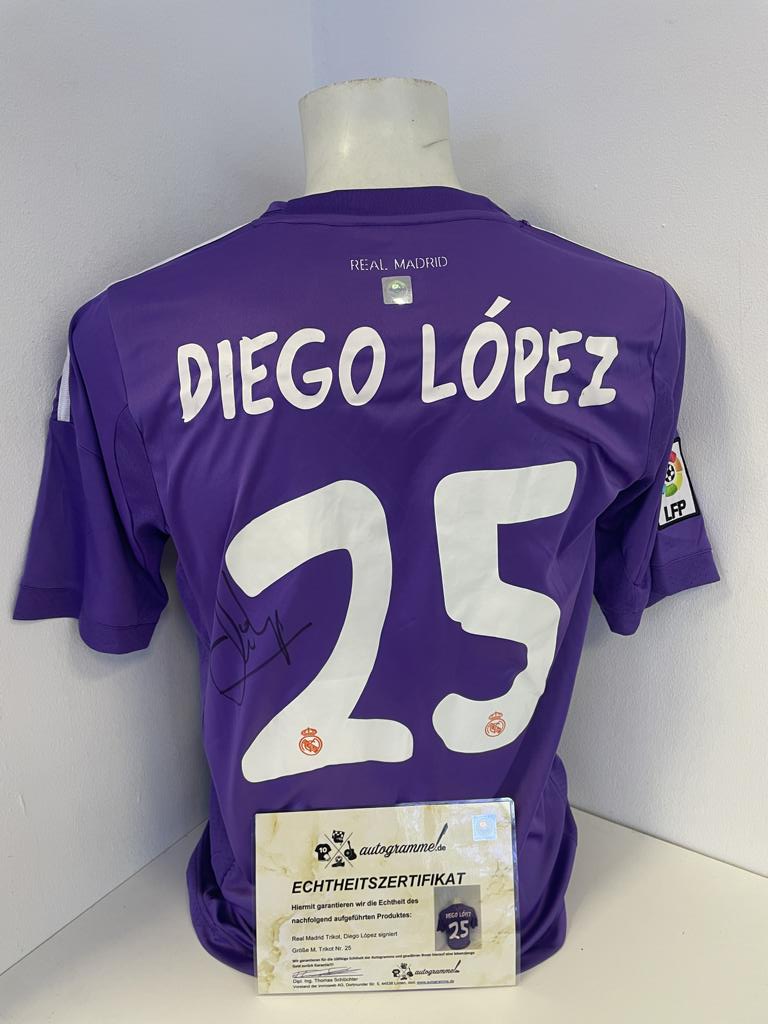 Real Madrid Trikot Diego Lopez signiert Neu Unterschrift Autogramm COA M