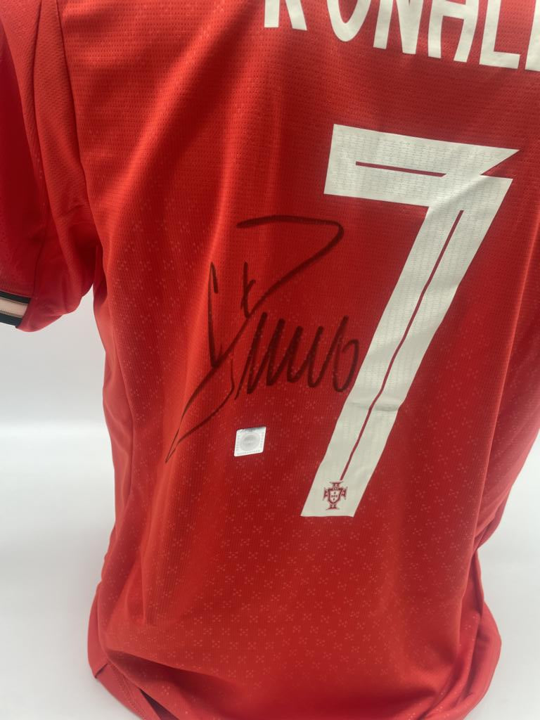 Portugal Trikot Cristiano Ronaldo signiert Autogramm COA Fußball XL