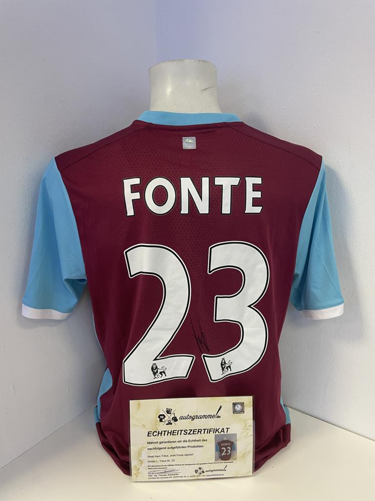 West Ham jerse Jose Fonte signed autograph soccer england umbro l