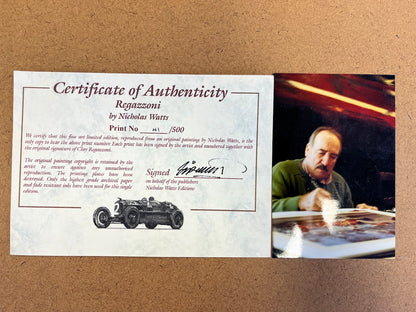 Nicholas Watts - "Regazzoni" Kunstdruck signiert Clay Regazzoni