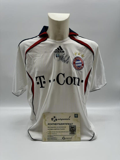 Bayern Munich jersey, Hasan Salihamidzic signed, autographs Bundesliga adidas XL