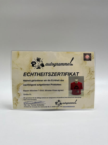 Bayern München T-Shirt Miroslav Klose signiert Autogramme Adidas COA Neu XL