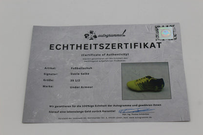 Fußballschuh Davie Selke signiert Autogramm Istanbul Basaksehir Under Armour 35 1/2