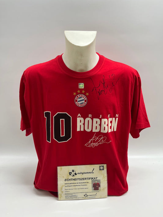 Bayern Munich T-Shirt Arjen Robben signed autographs Bundesliga COA XL