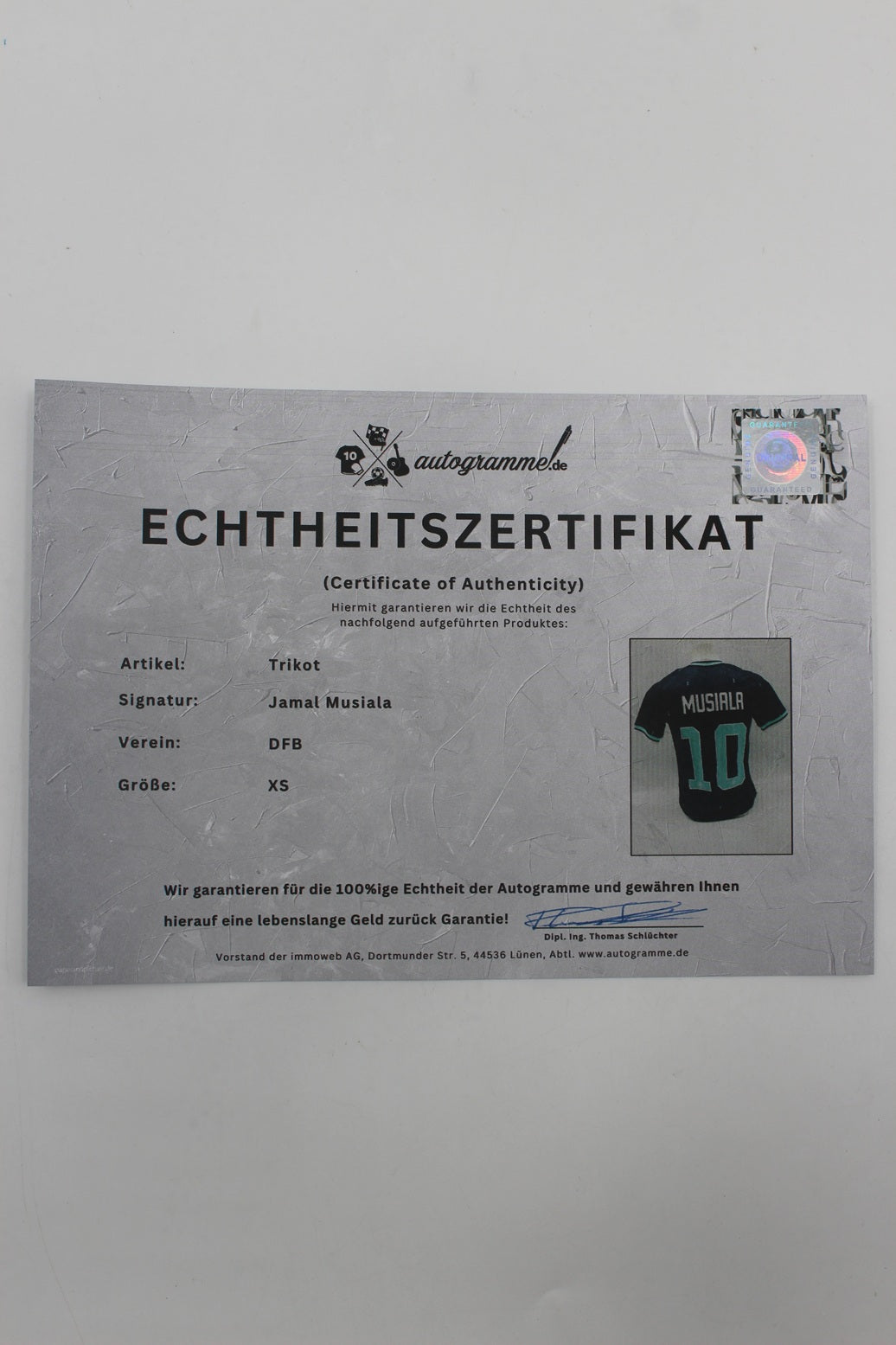 DFB Trikot WM 2026 Jamal Musiala signiert Autogramme Adidas COA neu XS