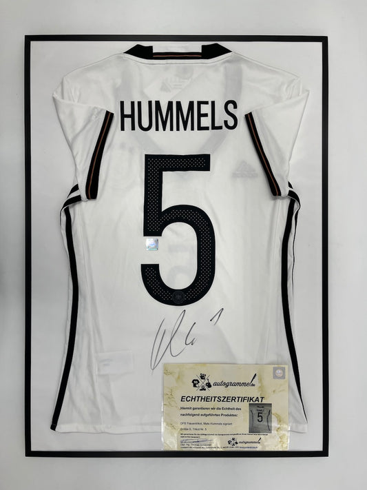 DFB Frauentrikot Mats Hummels signiert im Rahmen COA Adidas Fußball S