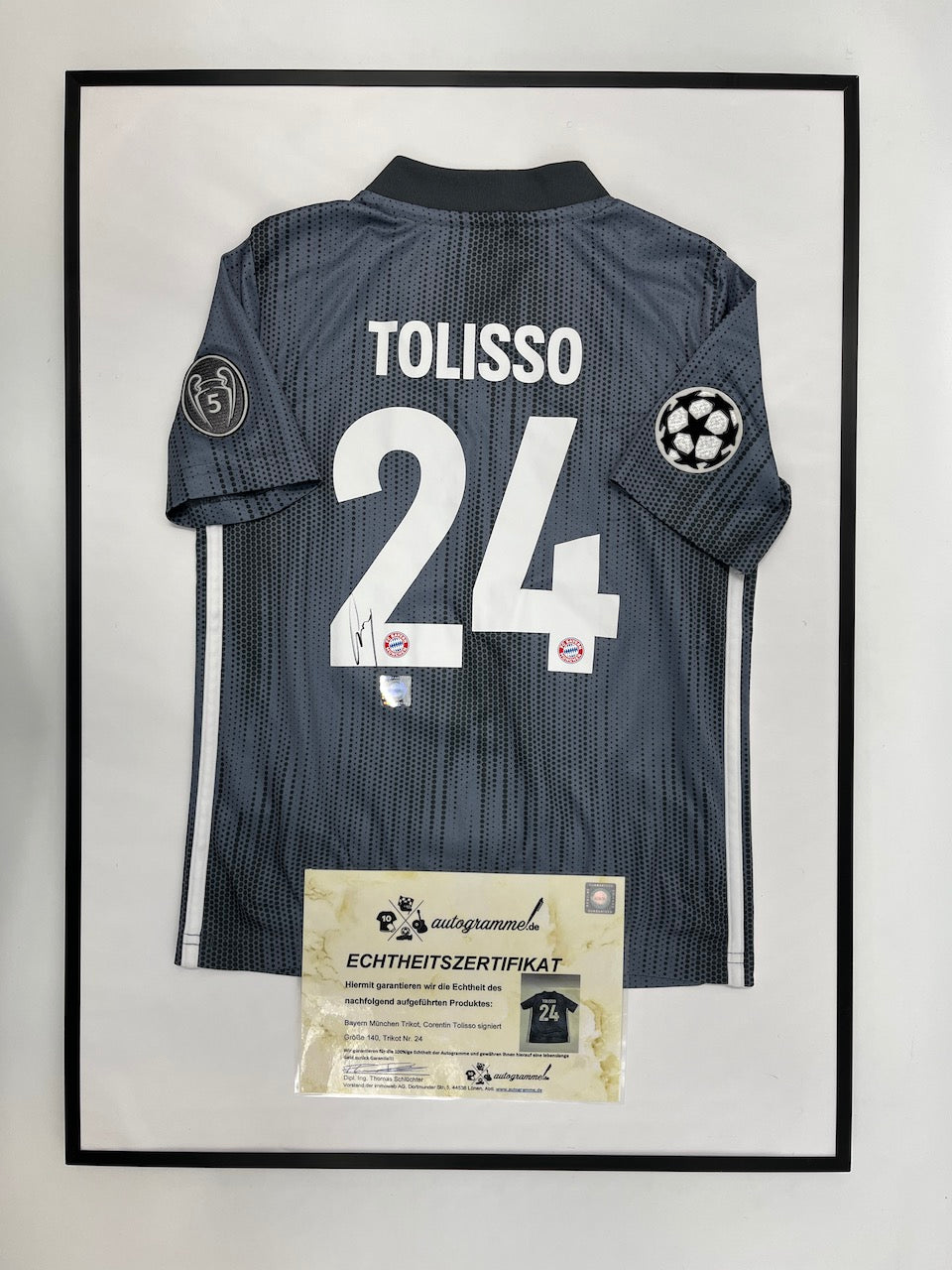 Bayern Munich jersey Corentin Tolisso signed in frame COA Adidas football 140