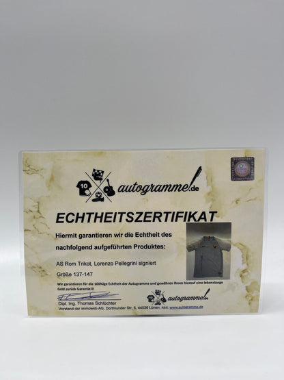 AS Rome jersey Lorenzo Pellegrini signed in CoA Football 137-147