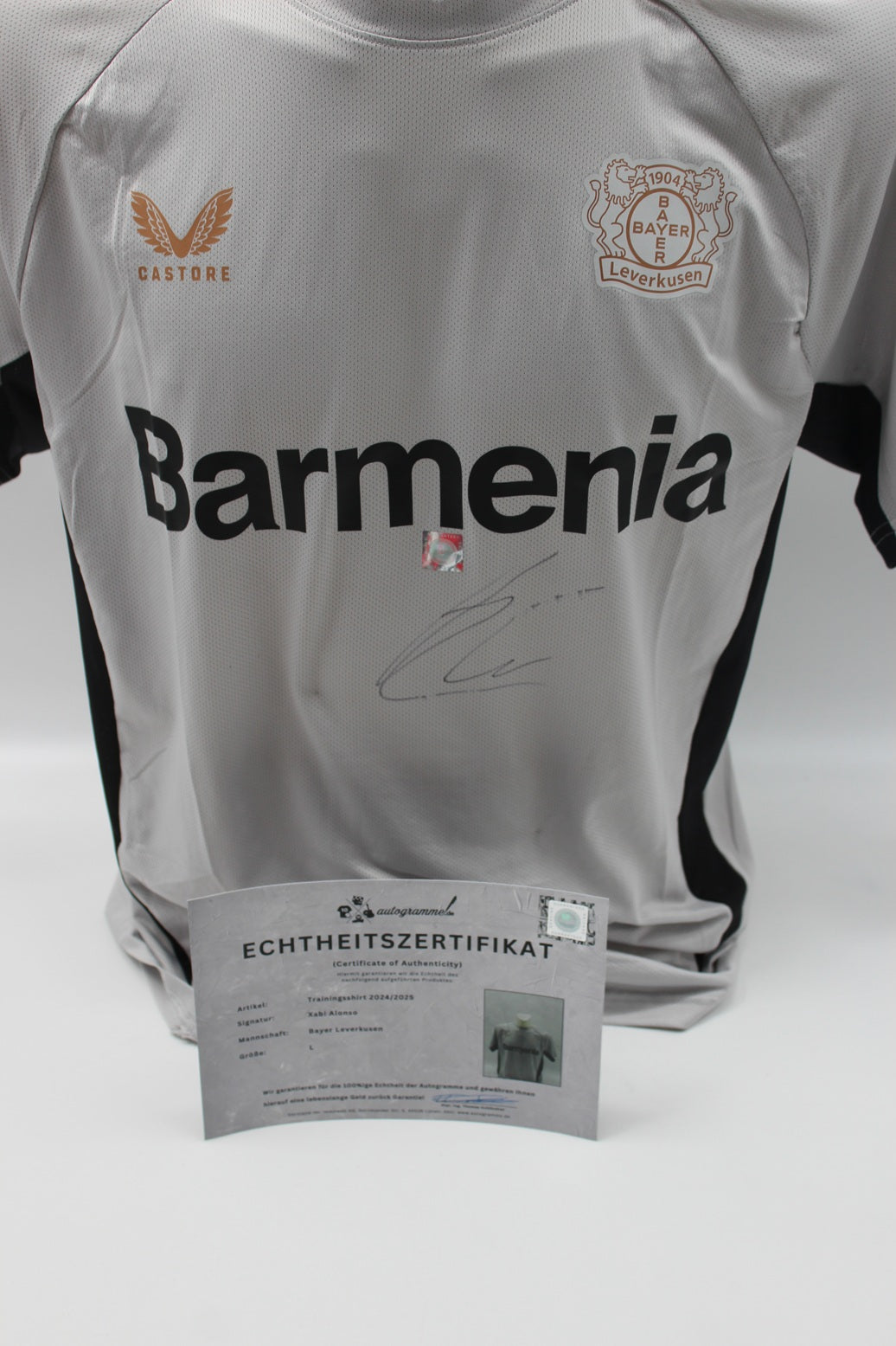 Bayer Leverkusen 24/25 Trainingsshirt Xabi Alonso signiert Castore L